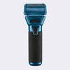 A blue and black babylisspro bluefx shaver shown from the front against a light gray background.