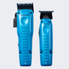 Two blue BaBylissPro hair clippers & Trimmers Set on a light gray background