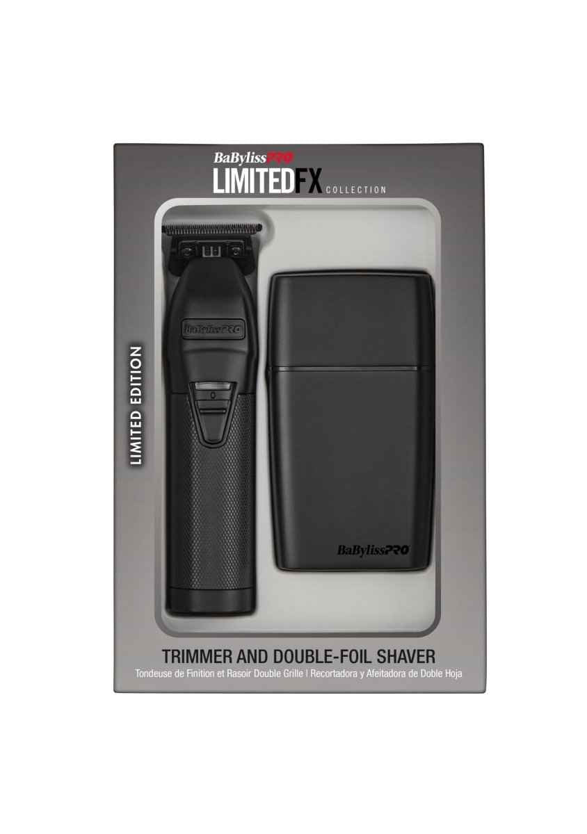 Babyliss Pro grooming kit with trimmer and double-foil shaver in packaging on a white background