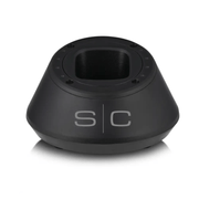 Black cylindrical object with 's/c' branding on a white background